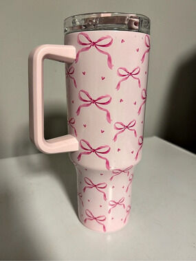 Market Square Bows & Hearts Tumbler Pink & Clear